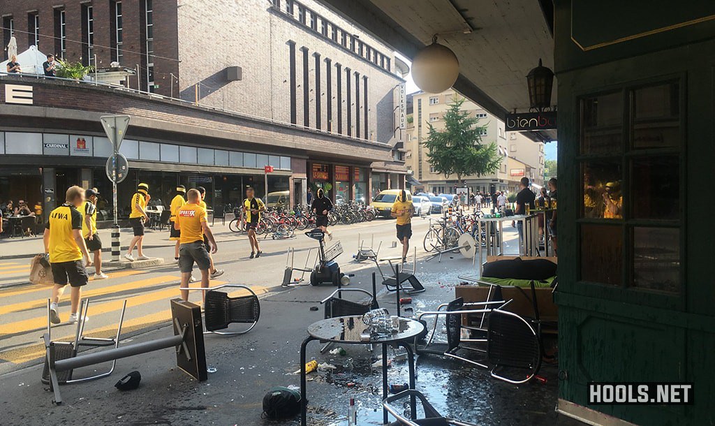 Young Boys hooligans attack Biel-Bienne fans ahead of their Swiss Cup match