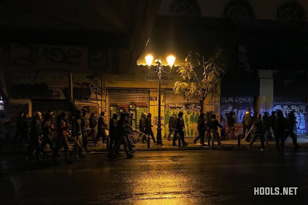 Dynamo Kyiv hooligans in Athens.
