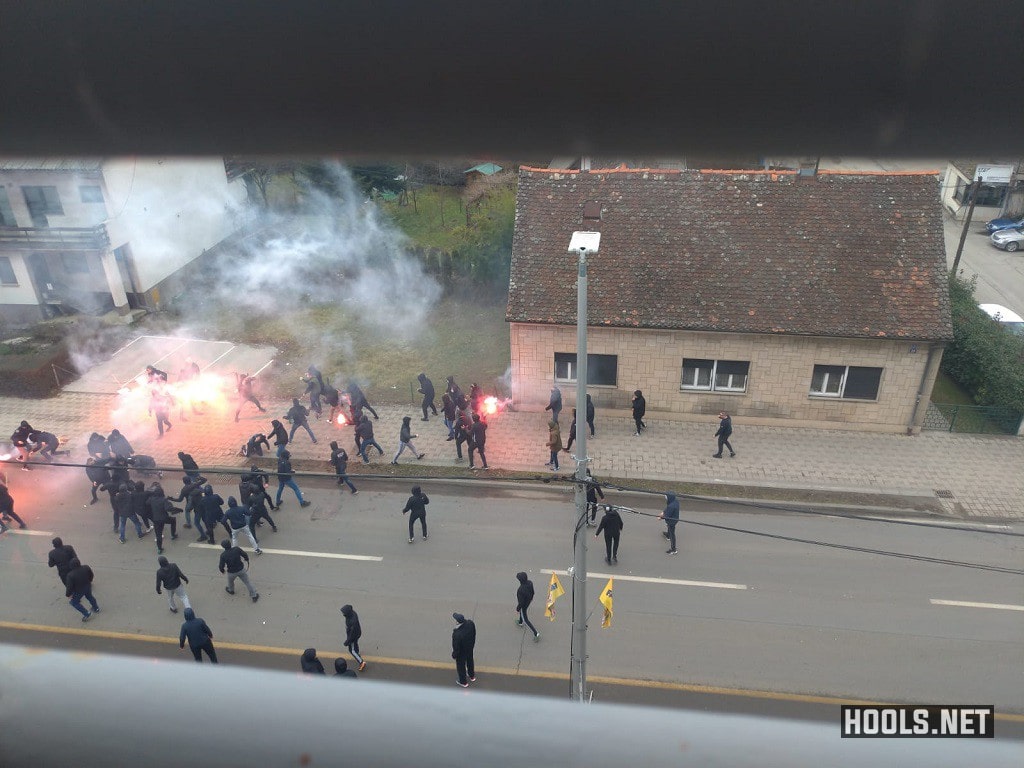 Hajduk Split training watched by 3,000 rowdy fans with flares and banners  ahead of fierce derby against Dinamo Zagreb