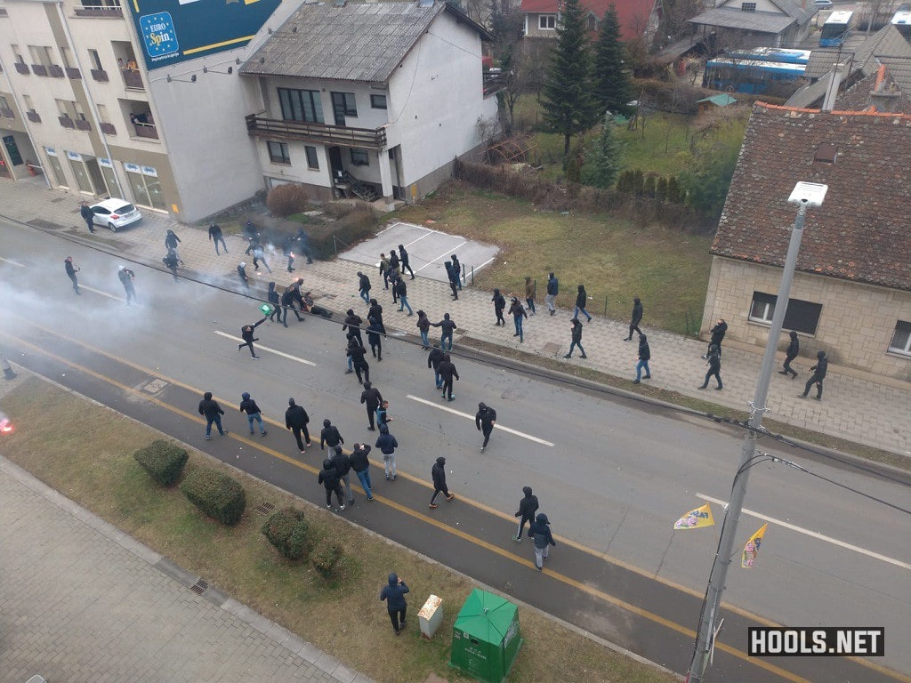 Hajduk Split training watched by 3,000 rowdy fans with flares and banners  ahead of fierce derby against Dinamo Zagreb