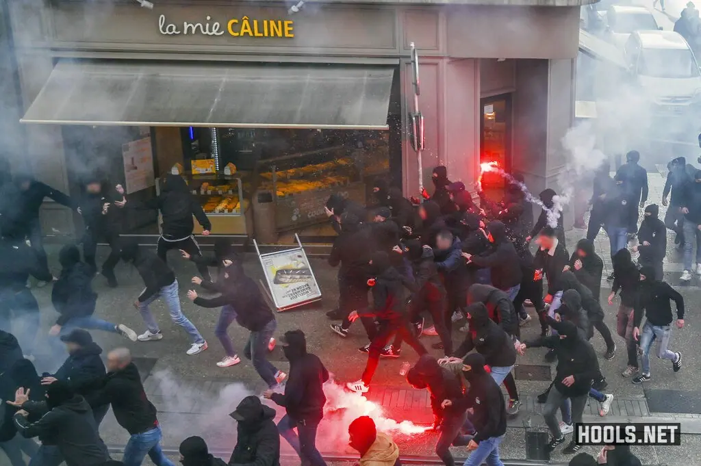 Brest and Lorient hooligans clash before their Ligue 1 match