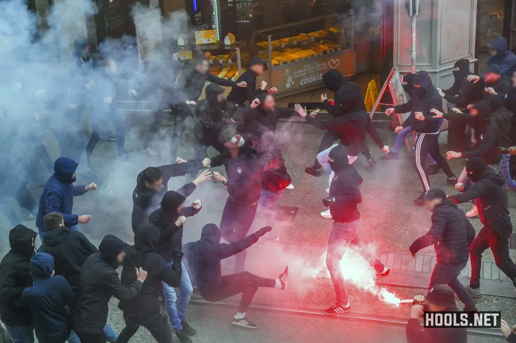 Brest and Lorient fans fight before their Ligue 1 match
