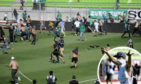 Santiago Wanderers v Colo-Colo abandoned after fans clash on pitch