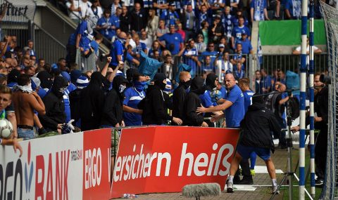 Trouble flares at Magdeburg v Eintracht Frankfurt match