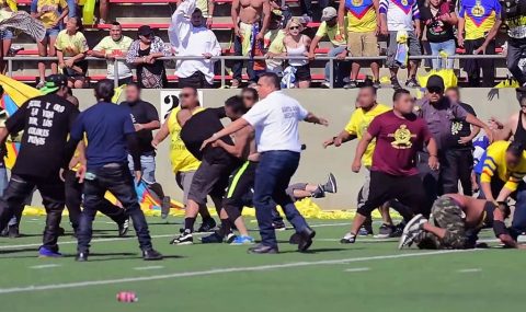 Club America and Pumas fans clash at friendly in Santa Ana, California