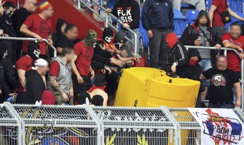 Sparta Prague fans cause trouble in stands at Banik