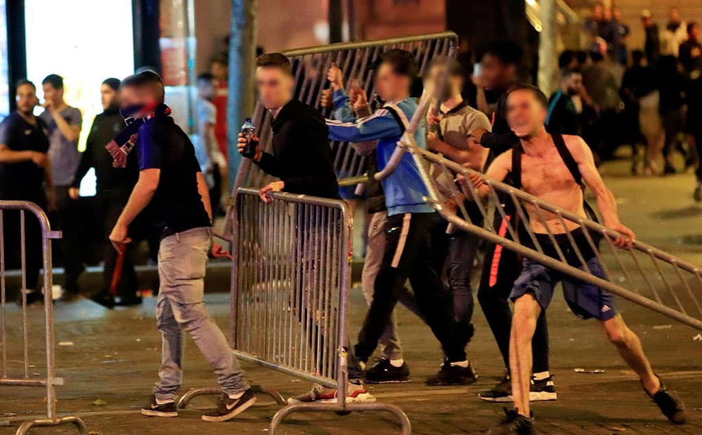 French fans clash with police after win over Belgium