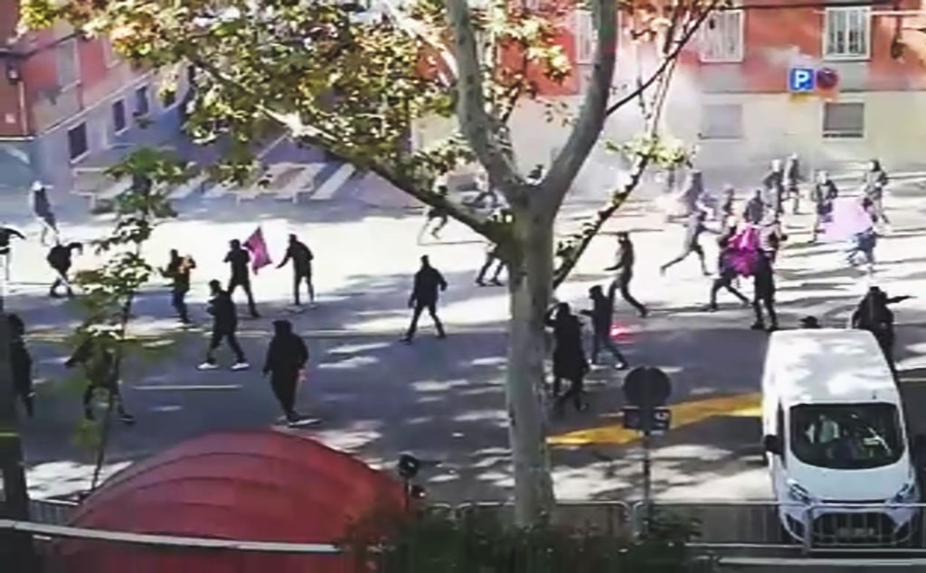 Fight breaks out before Rayo Vallecano v Barcelona