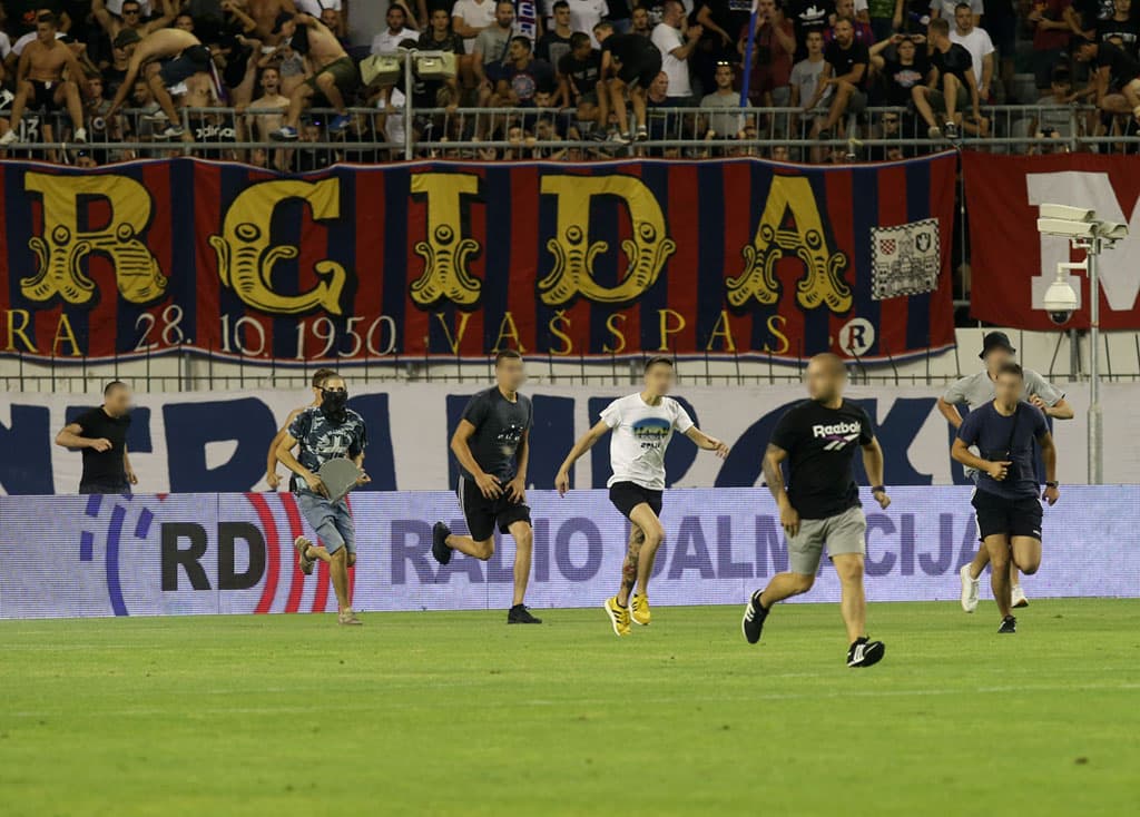 Hajduk fans invade pitch to vent anger after loss to Gzira United