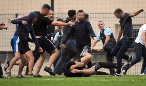 Nantes and Brest fans brawl following friendly
