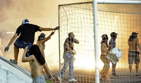23 August 2012: Riot breaks out before PAOK-Rapid Vienna match