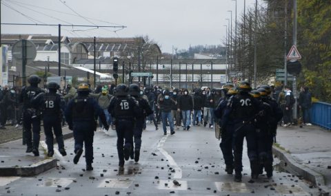 Nantes fans protesting against club owner Waldemar Kita clash with police