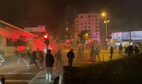 Benfica and Dynamo Kyiv fans clash before Champions League match