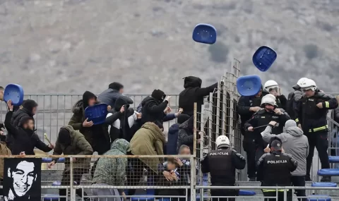 Decic and Buducnost Podgorica fans clash during match