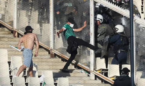 Fans clash with riot police before Greek Cup final