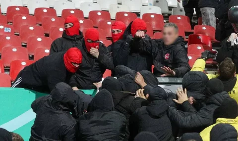 Nurnberg and Stuttgart hooligans clash after cup match