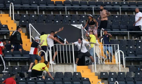 Colombia fans fight each other in stands during friendly with Iraq