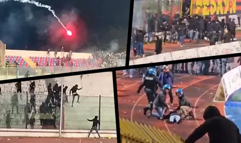 Trouble flares between Casertana and Foggia fans during Serie C game