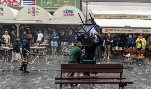 Chelsea and Betis fans clash in Wroclaw before Conference League final