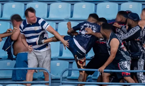 Fans scuffle at Serie B match between Avai and Remo