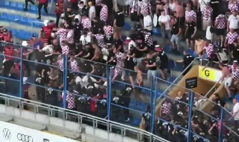Gornik Zabrze fans clash with police before Fenerbahce tie